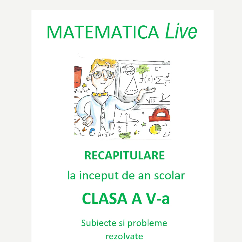 P0230   Matematică Live – Recapitulare inițială pentru clasa a V-a
