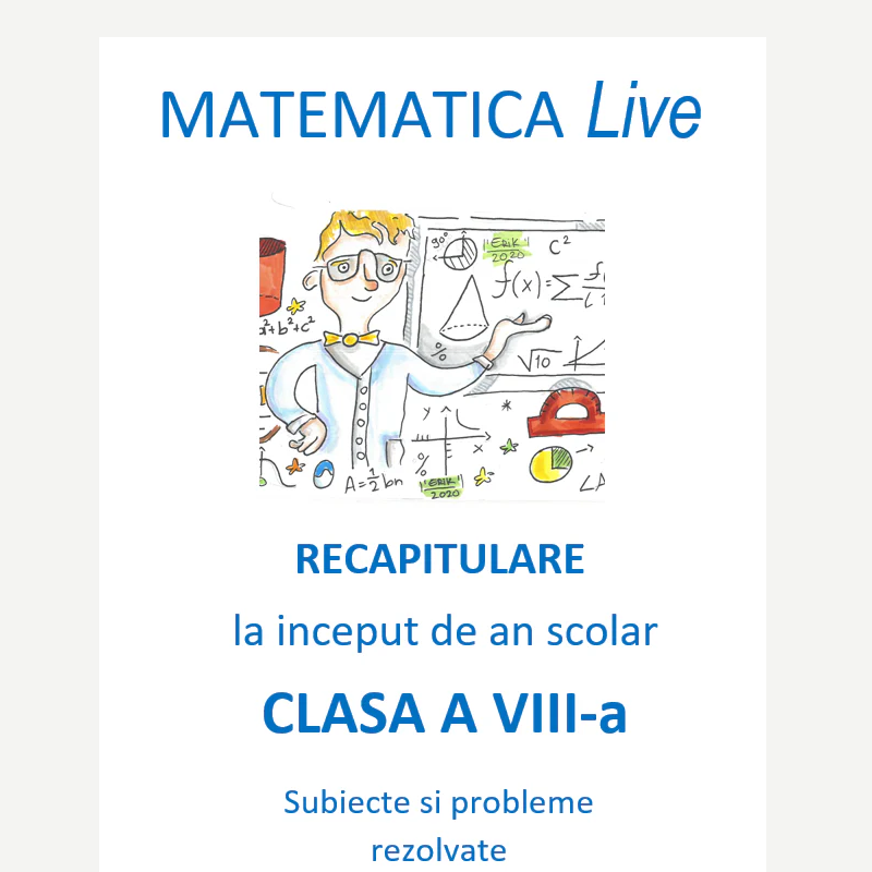 P0260  Matematică Live – Recapitulare inițială pentru clasa a VIII-a